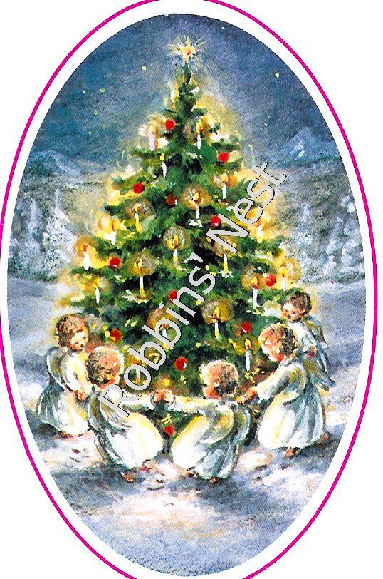 Angels Around Christmas Tree #61 - Click Image to Close